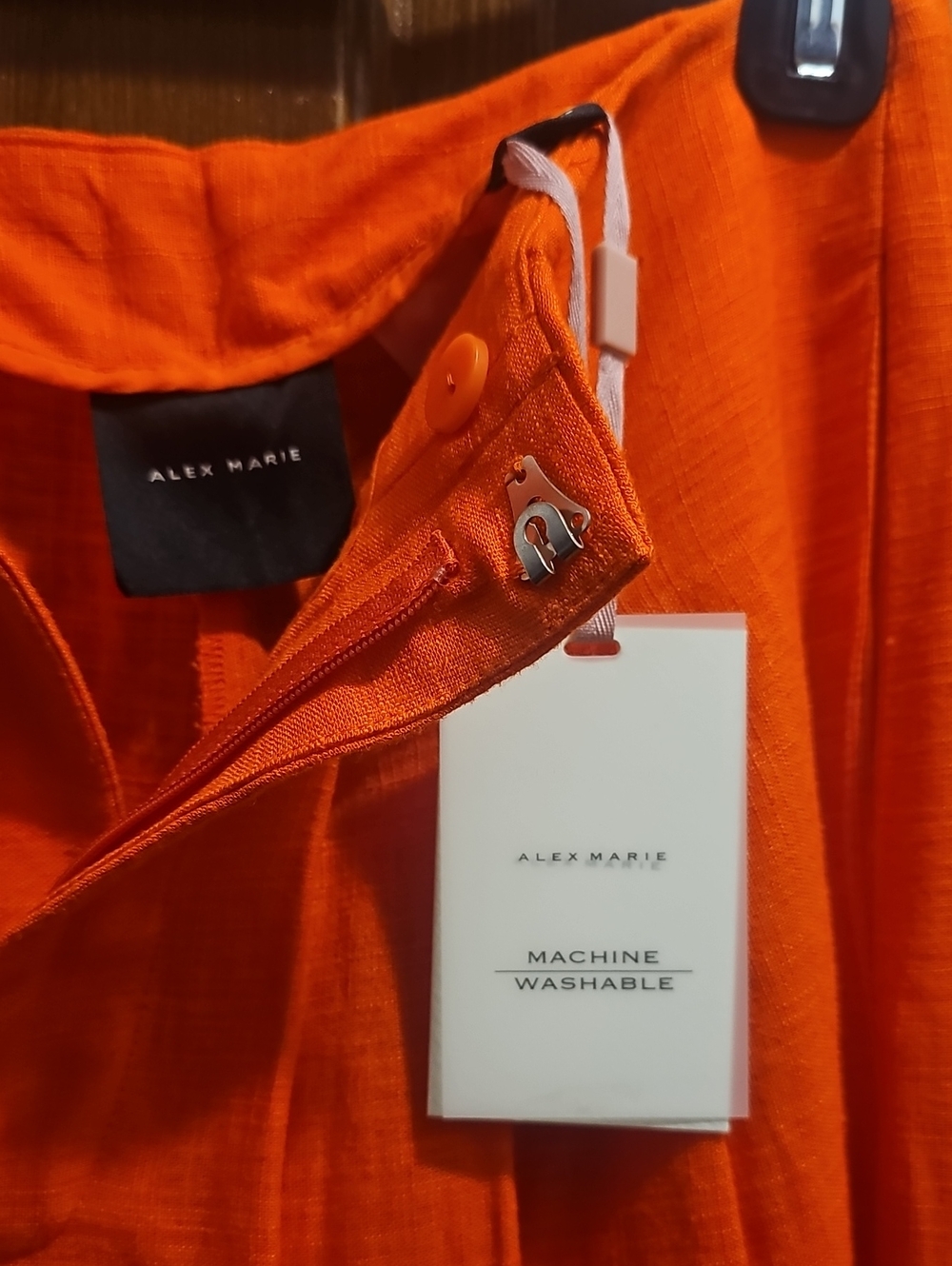 Alex Marie Embroidered Wide-Leg Orange Pants Size 6 - Picture 5 of 6